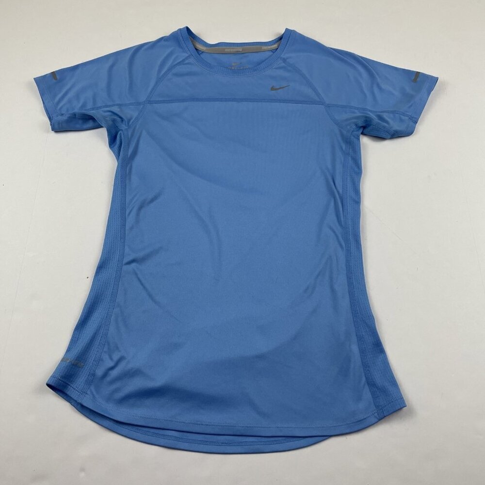 Nike Running T-Shirt Women’s S Blue Dri-FIT Athletic Short Sleeve Reflective